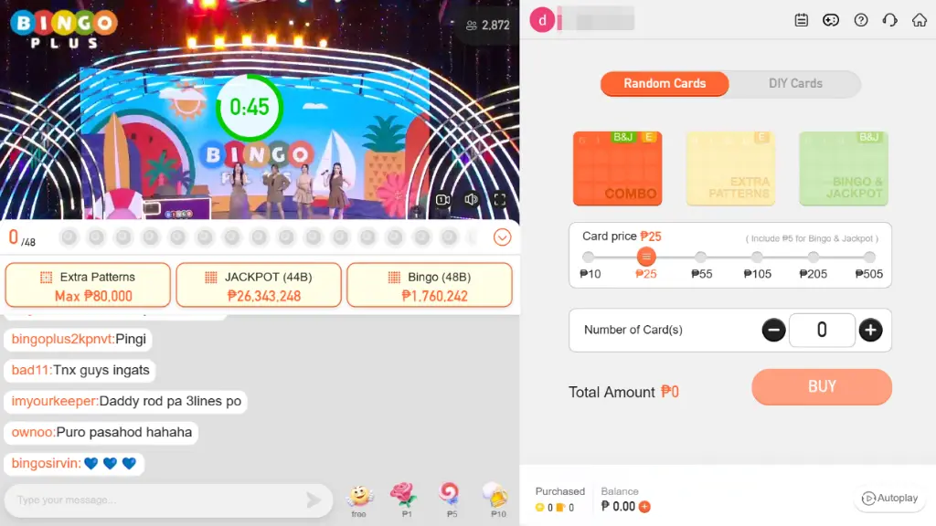 Bingo Mega Game Interface