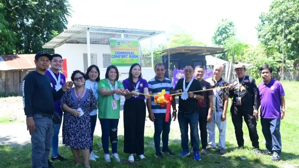 Turnover ceremony of sanitation facilities to five barangays in General Santos City, attended by local government officials, city health officers, community members, and the BingoPlus Foundation team.