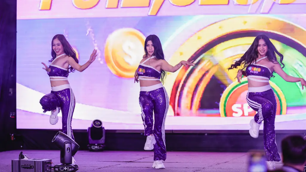 BingoGirls performing a dance number at the 312 Million Jackpot Awarding Ceremony.