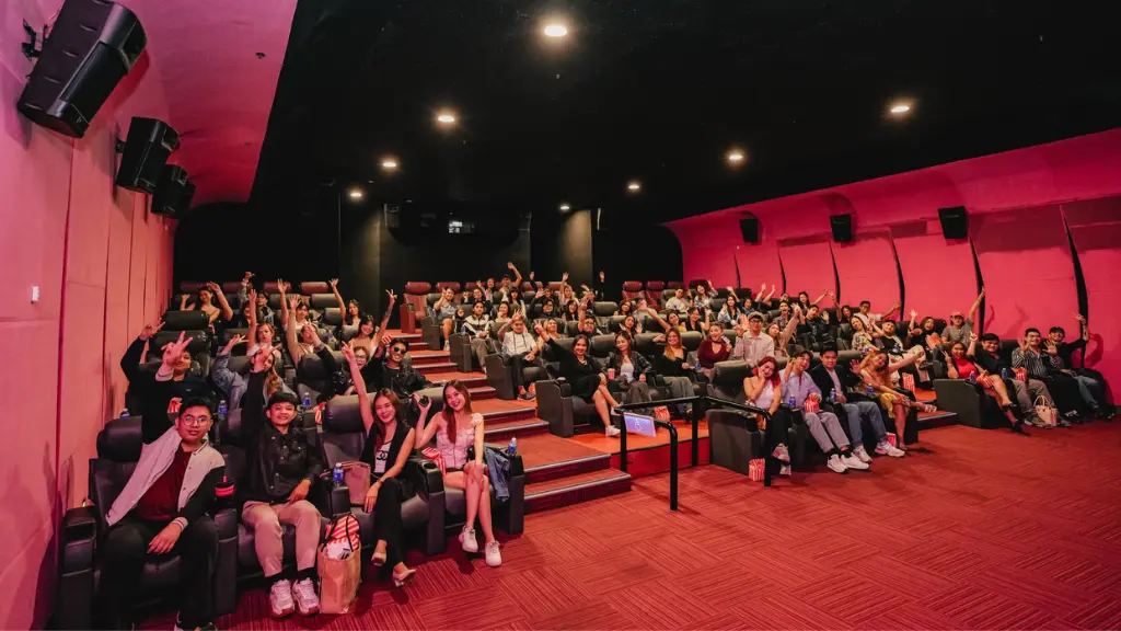 Influencers enjoying the Director's Club cinema during the block screening of The Kingdom.