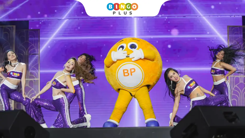 BingGirls & BingBing, BingoPlus' official mascot, performing at the BP Night 2025.