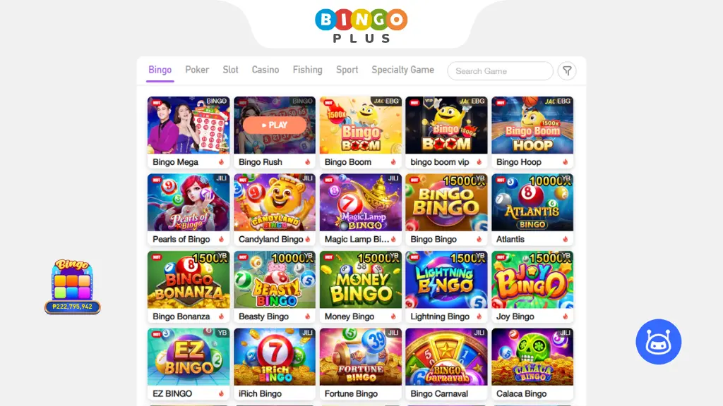 Game Types at BingoPlus