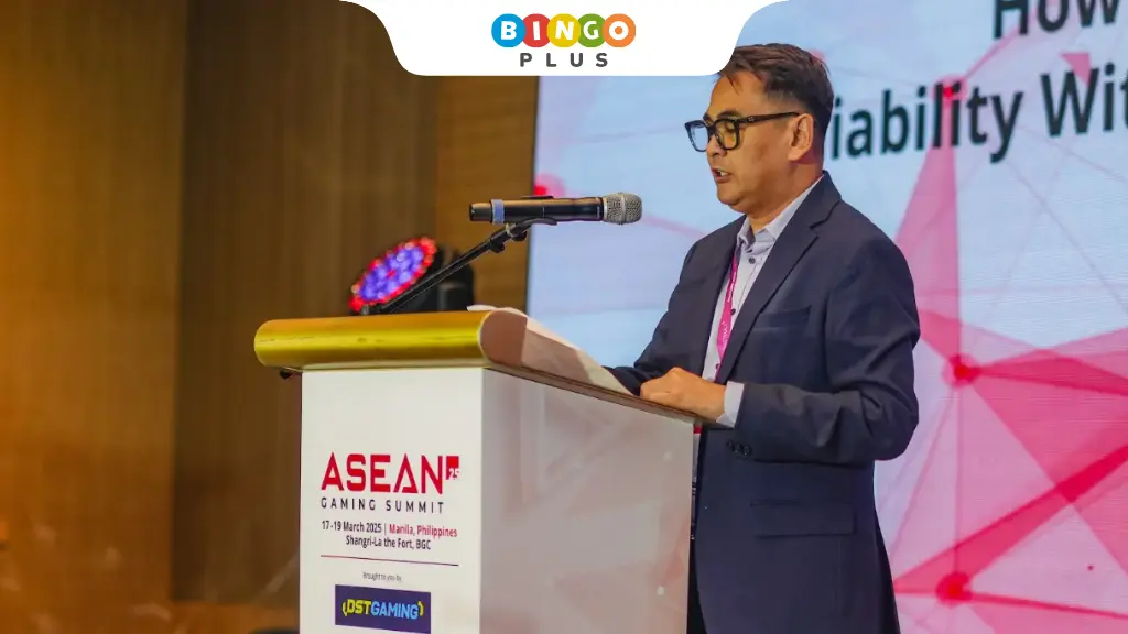 Mr. Jasper Vicencio delivers his speech during the ASEAN Gaming Summit