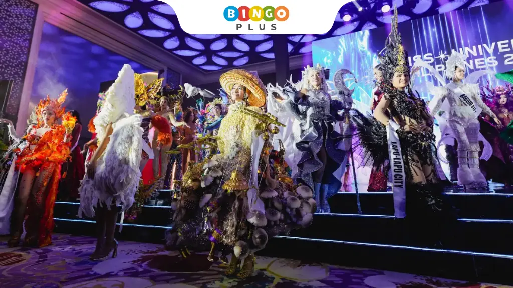 Miss Universe Philippines 2025 delegates presenting their national costumes.