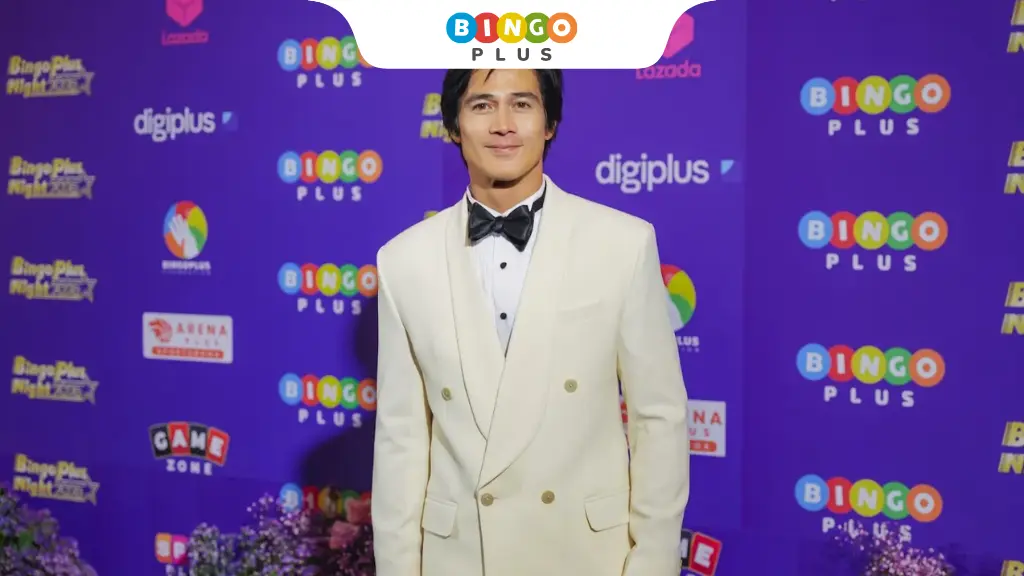 Piolo Pascual, BingoPlus ambassador, posing at the BP Night 2025 ‘purple carpet’.