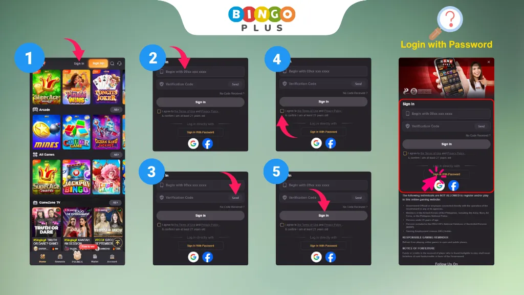 Gamezone Login step-by-step process