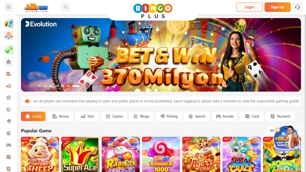Juan365 Casino Homepage