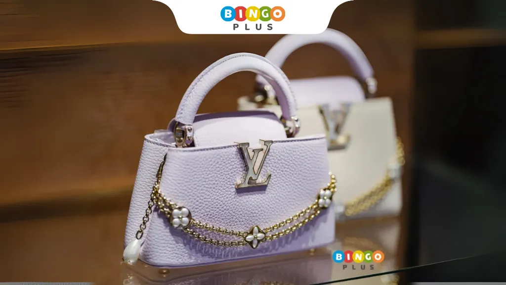 Close-up of a Louis Vuitton handbag