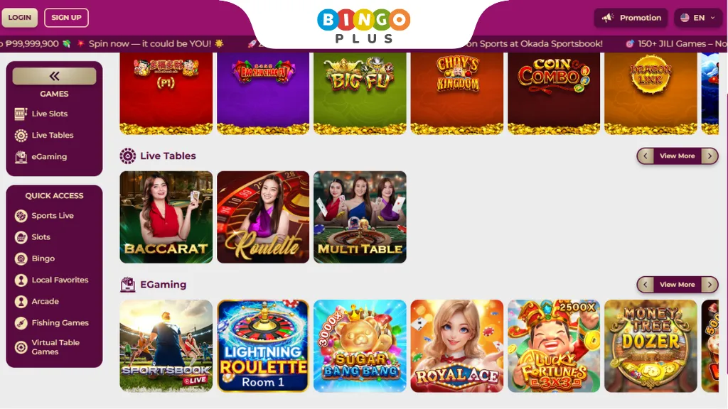 Okada Online Casino Homepage