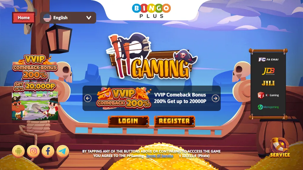 PPGaming Casino Homepage