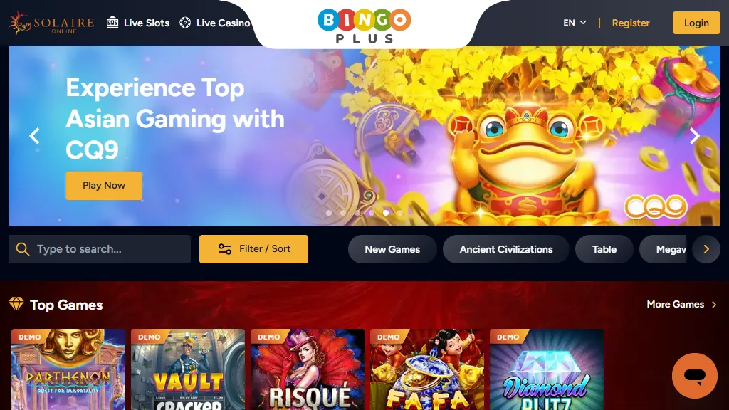 Solaire Online Game Types
