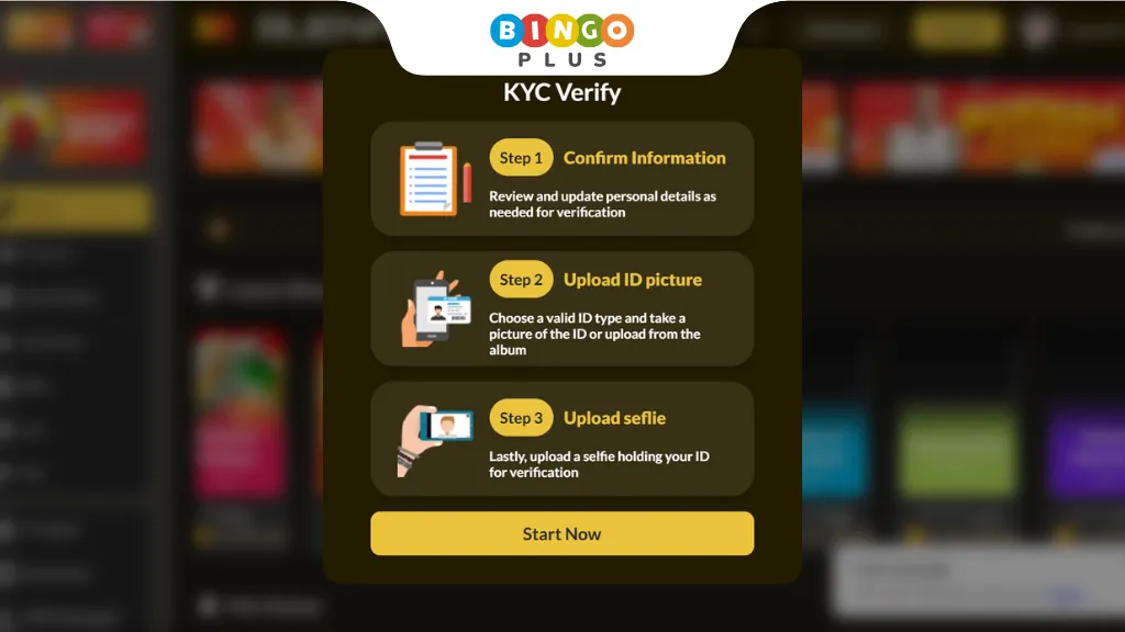 Screenshot of Buenas KYC verification page