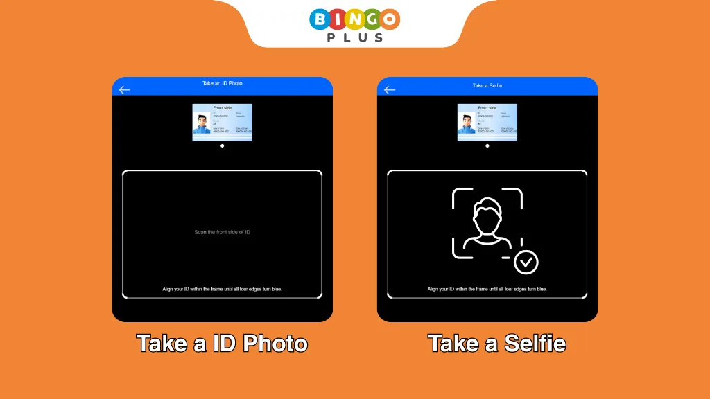 Take a real-time valid ID and selfie and upload it