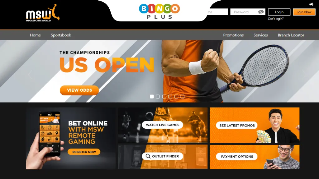 MSW online Sports platform screenshot