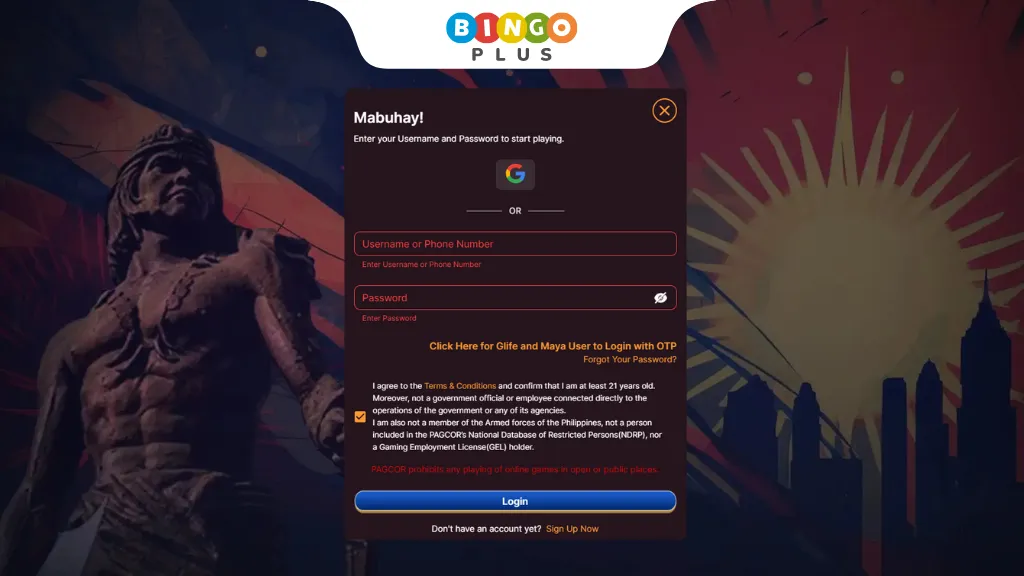 S5 Casino Login page diagram