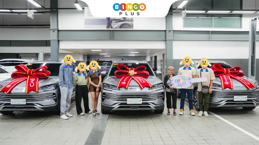 Lucky BingoPlus winner receiving her brand-new car during the awarding ceremony.