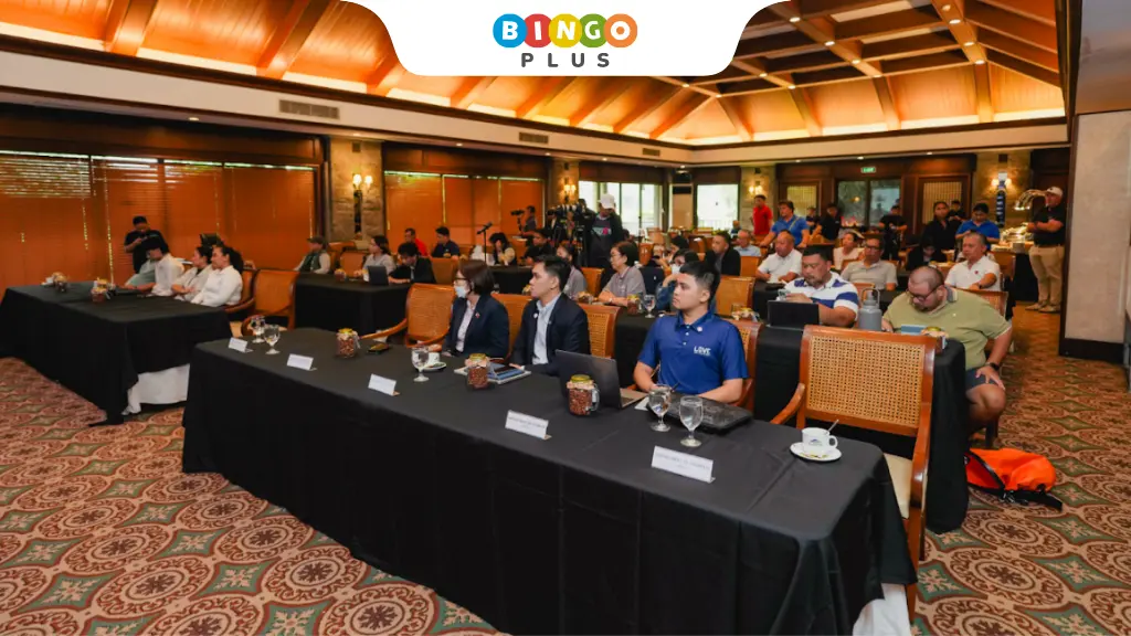 Government officials and media partners attending the International Series Philippines Media Golf Day presented by BingoPlus at Sta. Elena Golf Club