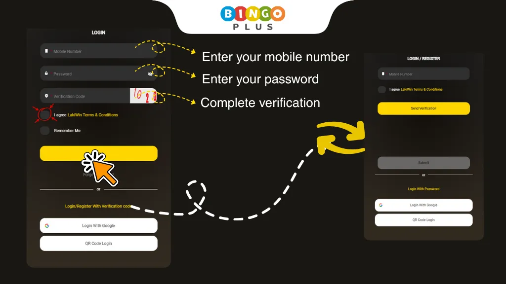 lakiwin login process and switching login methods