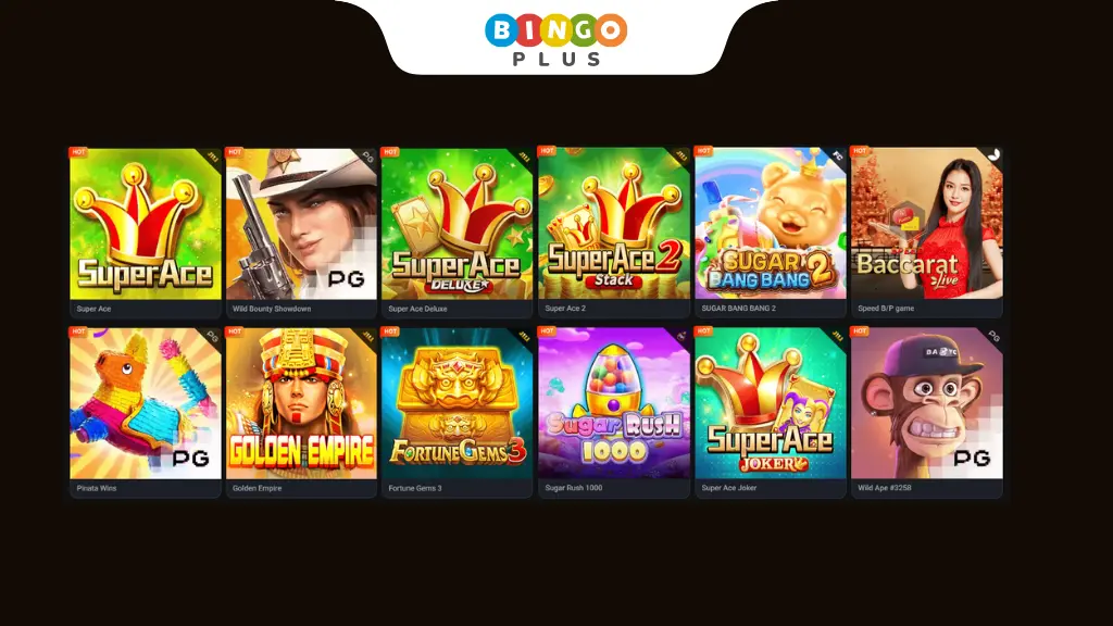 Hawkgaming Casino Game Page on PC