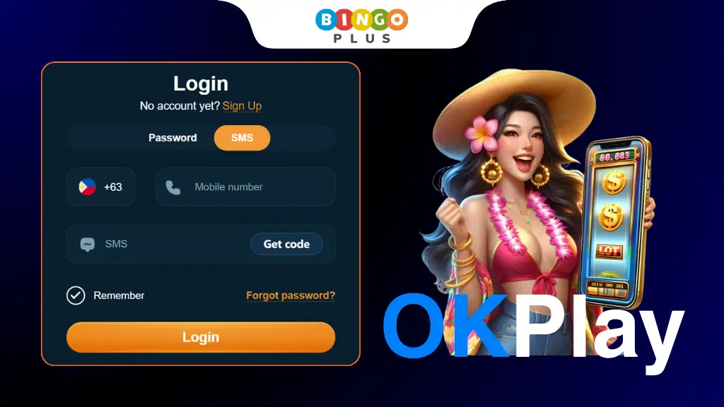 OKPlay login page