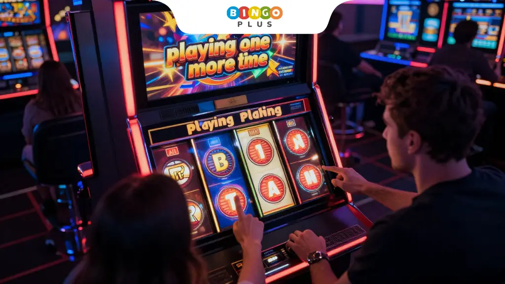Players continuously click the spin button to create a loop.