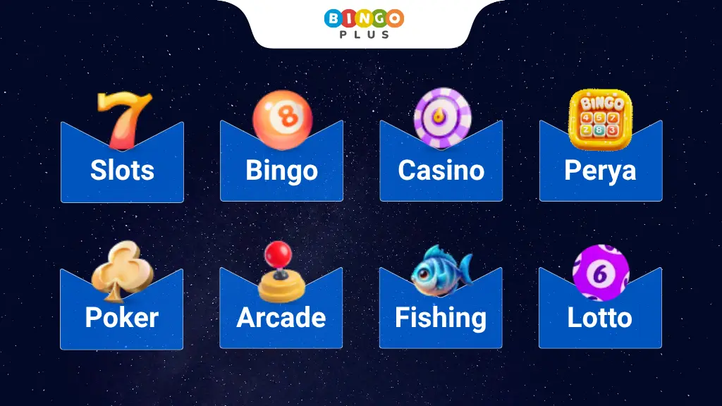 Variety of BingoPlus games including traditional bingo and Filipino favorites