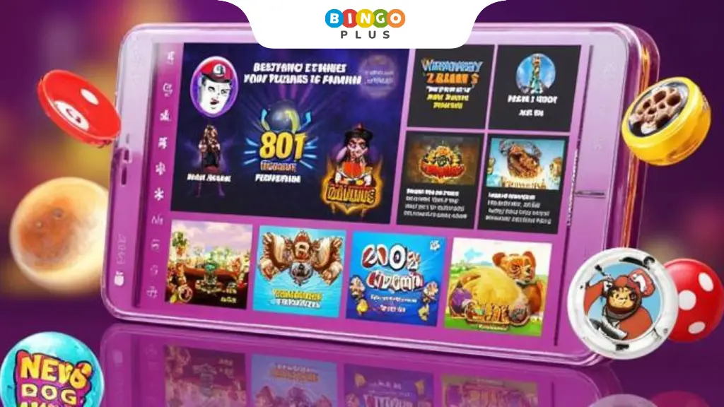 BingoPlus app interface showing ongoing events and promotions