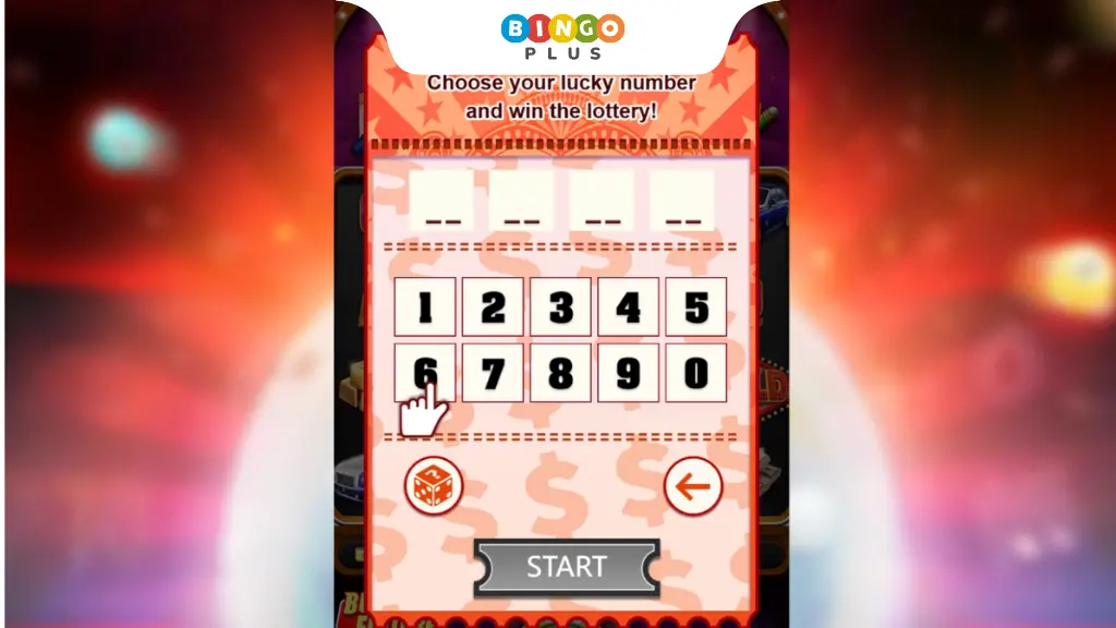 Slotto 4D number selection screen on BingoPlus