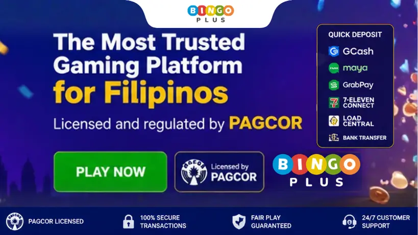 BingoPlus online gaming interface with bingo and slot games