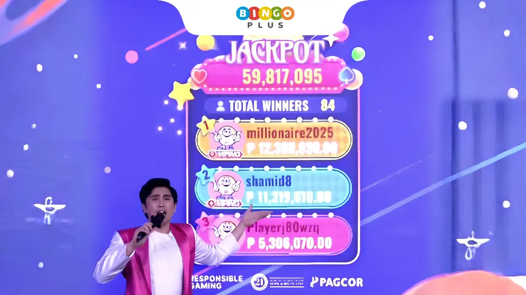 Pinoy Drop Ball live stream announcing the ₱59.8 Million prize pool winners on screen