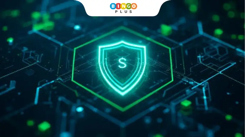 Secure online gaming concept with shield and user data protection