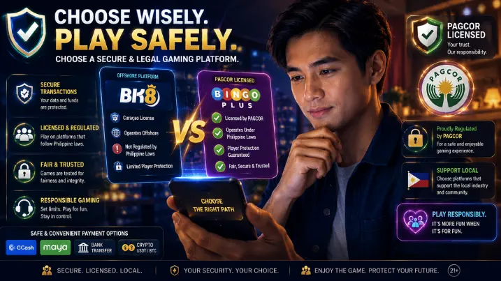 Filipino player choosing a secure and legal online gaming platform