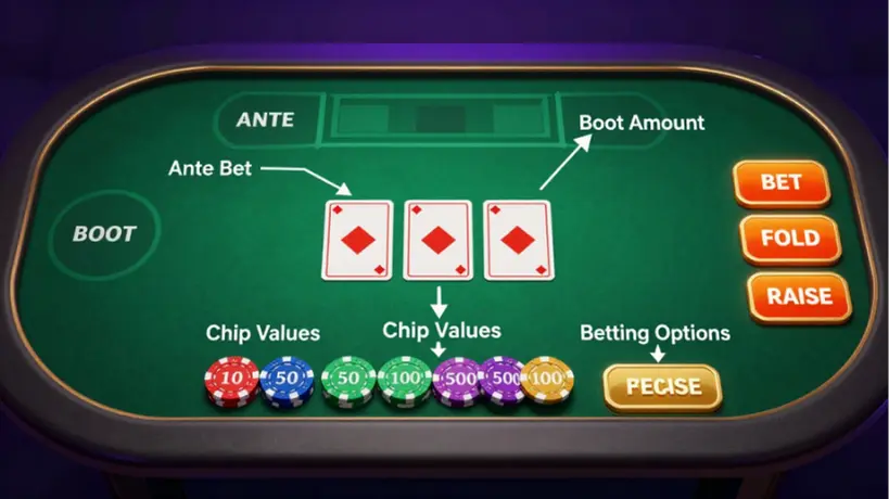 Teen Patti Betting UI Close-Up