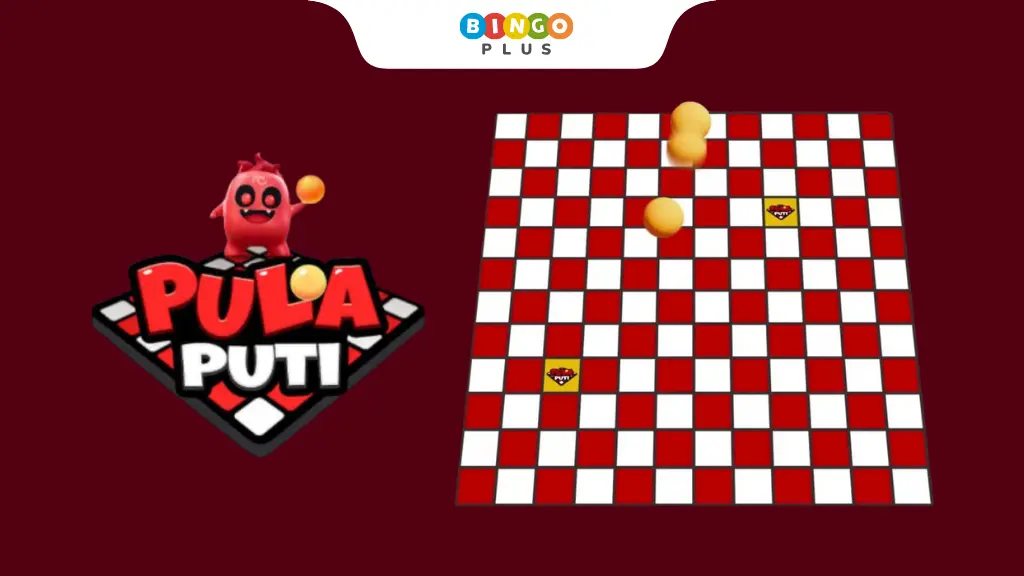 Traditional Pula Puti game board with red and white betting zones