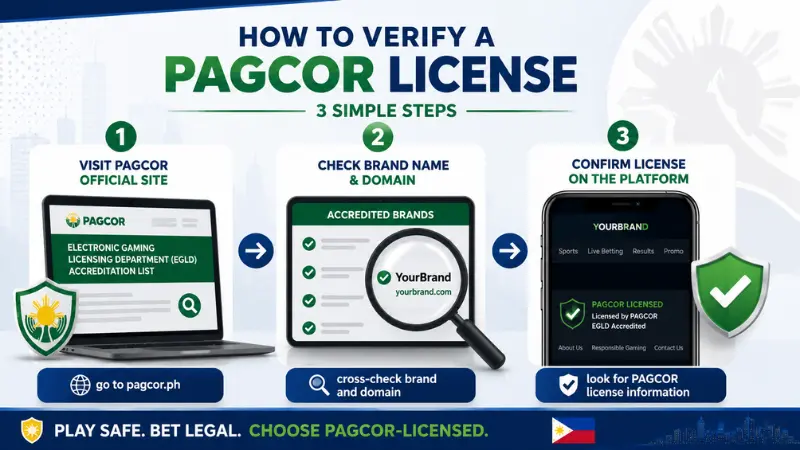 PAGCOR license verification steps for Philippine sports betting