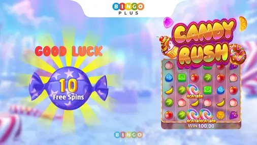 Candy Rush Get 10 Free Spins